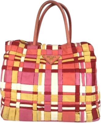 Prada Pre-owned Tote Bags, female, Multicolor, Size: ONE SIZE Pre-owned Nylon Tote Bag