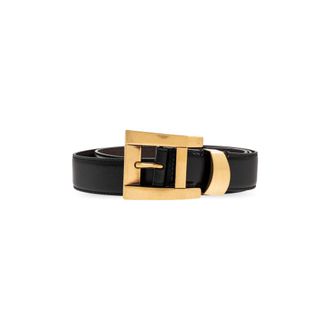 Versace Belts, female, Black, Size: 105 CM Leather Belt 3 cm