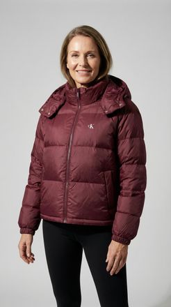 Calvin Klein Jeans Steppjacke CALVIN KLEIN JEANS ESSENTIAL MIDWEIGHT PUFFER JACKE, Damen, Gr. XXS (34), tawny port, Web, Obermaterial: 100% Polyamid, regular fit normal,