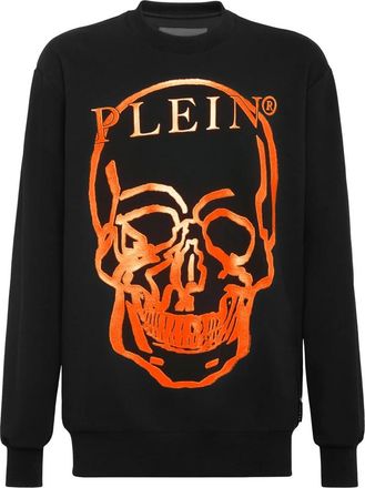 Philipp Plein Sweatshirt LS Skull and Plein - unisex - Sweatshirts - Zwart - XL - Katoen - Hoodies & sweatvesten