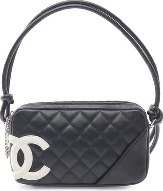 Chanel Borsa a spalla Cambon Ligne piccola in pelle di agnello 2003-2004 - Nero