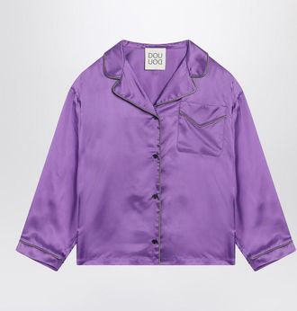 Douuod Purple satin pyjama shirt