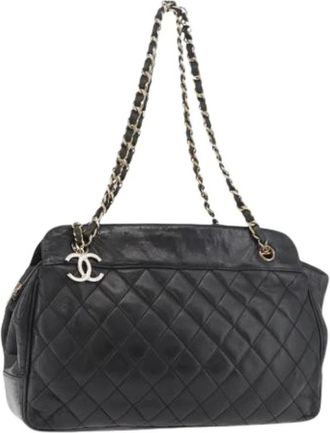 Chanel Pre-owned Shoulder Bags, female, Black, Size: ONE SIZE Pre-owned Vintage Shoulder Bag