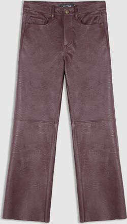Jeanne Vouland Pantalon Gabryel Cropped Flare Similicuir Burgundy