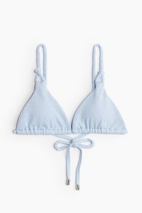 H&M Wattiertes Triangel-Bikinitop - Hellblau