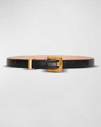 Balmain Anthem Calfskin Leather Belt