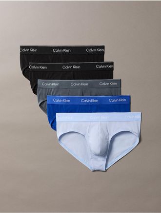 Calvin Klein Mens Icon Cotton Stretch 5-Pack Hip Brief - Multi - S