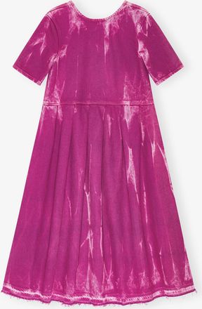 Ganni Boysenberry Denim Midi Dress - Size 34 Cotton