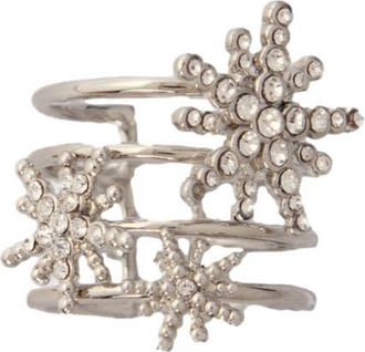 Maje Rhinestone star ring in Silver at Nordstrom, Size Medium