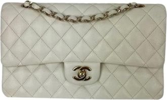 Chanel Borsa a spalla Chanel Pre-owned Caviar Quilted Medium Double Flap - - Pre-owned - Donna - Bianco - ONE SIZE