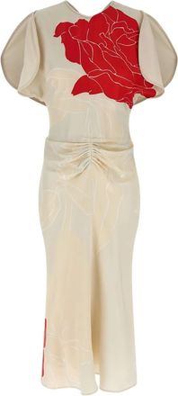 Victoria Beckham Abito midi con stampa - Toni neutri