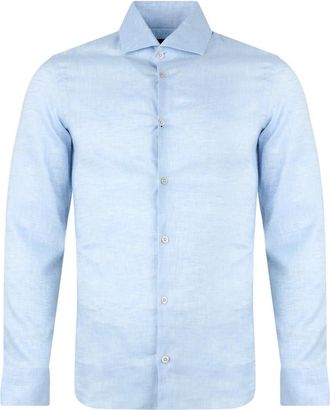 Moorer Elegant Shirt met Lange Mouwen - Heren - Casual Overhemden - Blauw - XS - Katoen - Overhemden