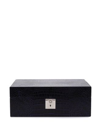 Smythson Mara travel tray jewellery box - unisex - Nubuck Leather/Calf Leather - One Size - Blue