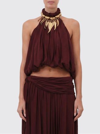 Zimmermann Top cropped in pura seta con scollo allamericana e laccetti