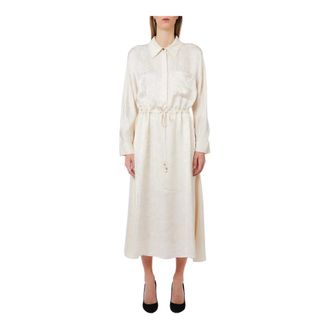 Liu Jo Abito Midi - Dames - Shirt Kleedjes - Beige - M - Kleedjes