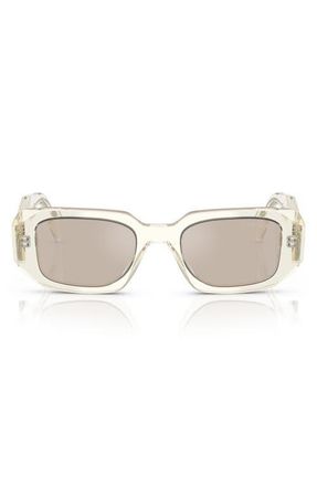 Prada 51mm Mirrored Rectangular Sunglasses in Champagne at Nordstrom