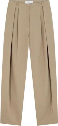 Iro Sonja Wide-Leg Broeken - Dames - Wijde Broeken - Beige - M - Leer - Broeken