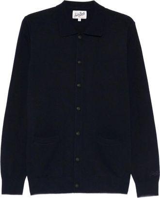 MC2 Saint Barth Ribgebreide Jas - Heren - Vesten - Blauw - S - Wol - Truien & Vesten