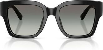 Tory Burch 52mm Gradient Polarized Square Sunglasses in Black /Grey Gradient at Nordstrom