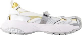 Versace Witte Mary Jane Sneakers Synthetisch - Dames - Sneakers - Veelkleurig - 38 EU - Schoenen