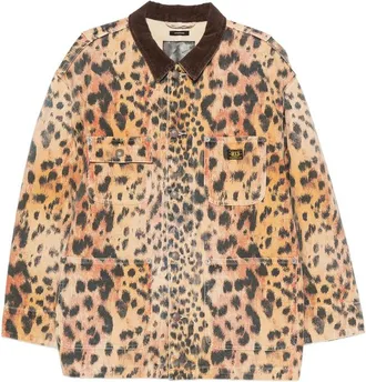 R13 Leopard-print Corduroy-collar Jacket