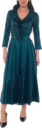 OLEG CASSINI Ruffle Collar Shirt Dress