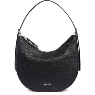 Calvin Klein Liliana Faux Leather Hobo in Black/Silver at Nordstrom Rack