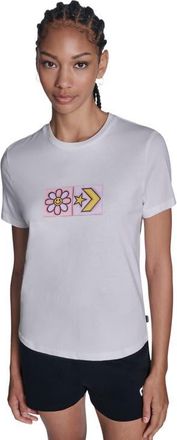 Converse Flower Grid T-Shirt in White 10A at Nordstrom, Size Medium