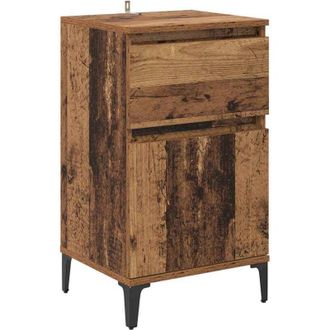 vidaXL Armario de Noche con cajón Madera vieja 40 x 35 x 70 cm Vidaxl