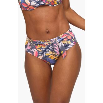 Lascana Womens High Waist Floral Bikini Bottom in Grey Printed at Nordstrom, Size 12