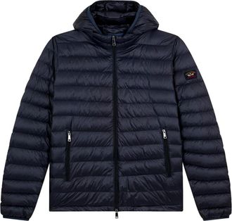 Paul & Shark Ultralichte Pufferjas met Capuchon - Heren - Gewatteerde jassen - Blauw - XL - Nylon - Jassen