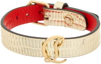Christian Louboutin Logo Leather Bracelet