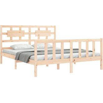 vidaXL Bed Frame without Mattress King Size Solid Wood Pine vidaXL