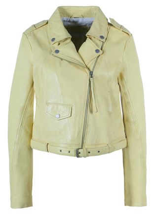 Freaky Nation Lederjacke FREAKY NATION Smooth Biker-FN, Damen, Gr. M (38), gelb, Oberstoff: 100% Leder; Futter: 100% Baumwolle, normal, Jacken Lederjacke
