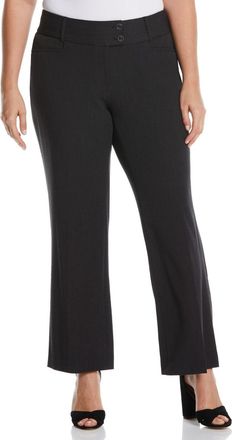 Rafaella Gaberdine Curvy Fit Bootcut Dress Pants Womens Black FTS1387