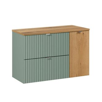 Petits Meubles Mueble lavabo 90cm y madera paneles laminados verde