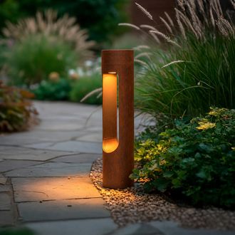 GreenIce Baliza Led Exterior corona 40cm 10w 220vac 3000&ordm;k Marron Oxido