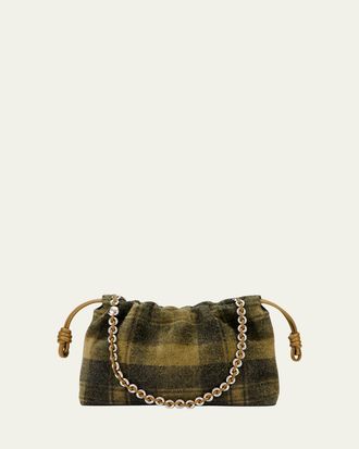 Loewe Flamenco Shoulder Bag in Plaid Calfskin Suede