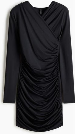 H&M Draped Jersey Dress in Black at Nordstrom, Size X-Small