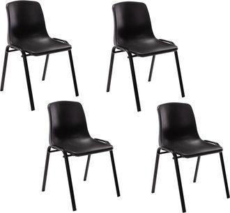 Clp Clp - Set De 4 Sillas Apilables Nowra Negro