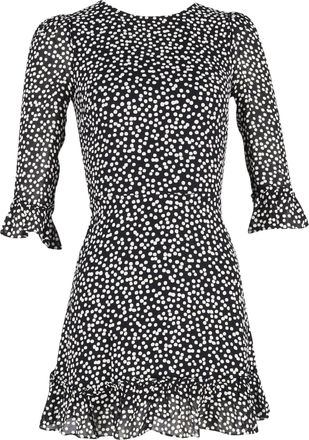 Reformation Doutzen Polka-Dot Mini Dress in Black Viscose