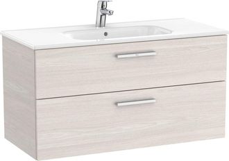 Roca Unik - Mueble Base 2 Cajones + Lavabo - Roca Color: Fresno N&oacute;rdico - Medidas: 1005x453x515 Mm