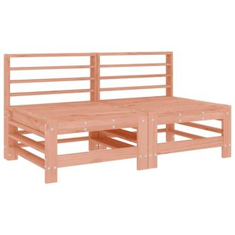 Berkfield Home Garden Middle Sofas 2 pcs Solid Wood Douglas in Brown