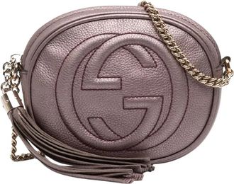 Gucci Borsa a tracolla rotonda in pelle metallizzata Pre-owned con nappa - - Pre-owned - Donna - Rosa - ONE SIZE