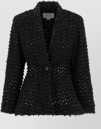 Stella McCartney textured boucl&eacute; blazer peplum hem jacket