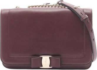 Ferragamo Pre-owned Cross Body Bags, female, Brown, Size: ONE SIZE Pre-owned Leather Crossbody Bag