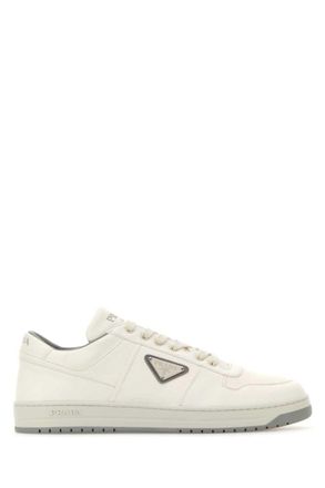 Prada White Leather Downtown Sneakers