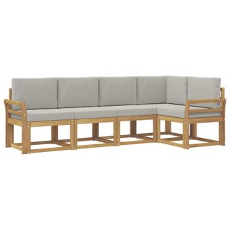 vidaXL Conjunto De Sof&aacute;s De Exterior 5 Pcs Blanco Y Gris Claro Vidaxl