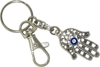 Generic N44H - Hamsa Hand, Hand of Fatima & Lucky Evil Eye Keyring Bag Hanger Protection and Good Luck Handmade by Jeannieparnell