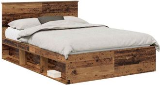 vidaXL Estructura De Cama Con Cabecera Madera Vieja 140 X 200 Cm Vidaxl